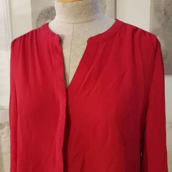 Gibson Back Pleat Blouse - size XL in Red - Picture 4 of 11